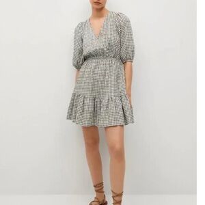 Mango Vichy Check Gingham Mini Dress